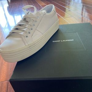 Saint Laurent leather platform.